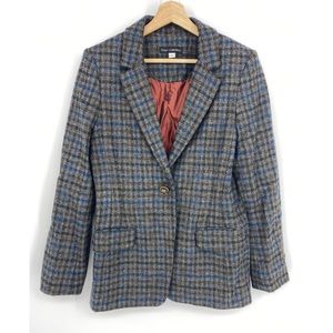 Franco Mirabelli Gray Blue Wool Plaid Blazer